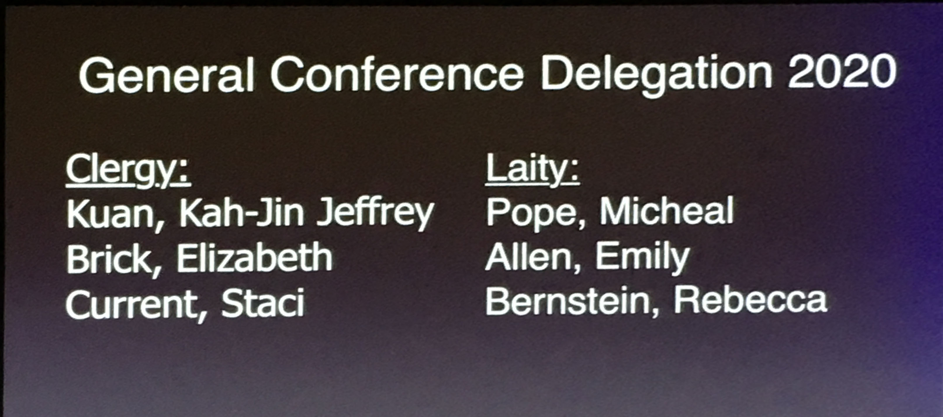 General Conference 2020 delegates