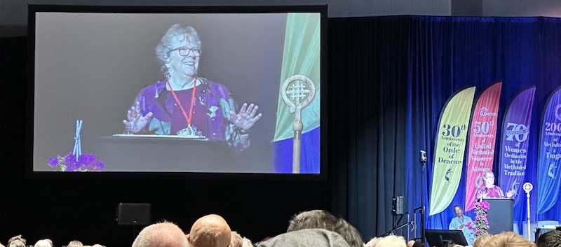 Bishop Sandra Olewine gives sermon at Opening Worship
