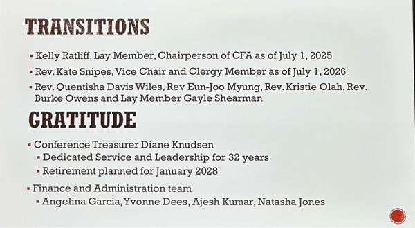 CFA transitions and gratitude notes