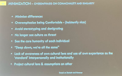 Minimization: overemphasis on commonality
