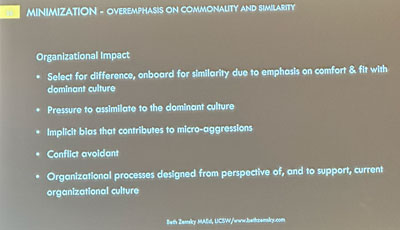 Organizational Impact of minimization